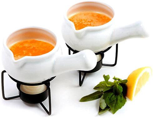 Norpro Ceramic Butter Warmers, Set of 2, 1/3 cup/3 oz, White