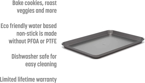 Goodful Non-Stick Cookie Sheet Baking Pan, Made Without PFOA or PTFE, Dishwasher Safe, 11" X 17"
