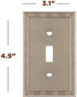 SleekLighting Toggle Wall plates | Decorative Zinc Cast Satin Nickel Finish | Electric Switch Covers| Style: 1 Gang Toggle (4 Pack)