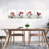 Moyedecor Art - 4 Panel Elegant Tulip Flower Canvas Print Wall Art Painting For Living Room Decor And Modern Home Decorations (Four 12X12in, Red flower)