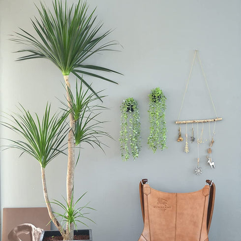 Tengda Fake Potted Plants 2Pcs Artificial Hanging Eucalyptus Vines Floor Greenery for Front Door Room Farmhouse Indoor Outdoor Décor (Eucalyptus)