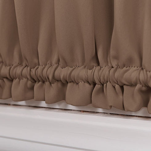 PONY DANCE Sidelight Door Panel - Glazed French Door Curtain Premium Blackout Window Drapes for Easy Installation Including Bonus Tieback, 25 Wide x 72 Long inch, Coffee Brown, 1PC