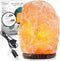 Mockins 6-8" Tall 5-7 lbs Natural Hand Carved Himalayan Salt Lamp with Dimmer Cord & Beautiful Wood Base - Includes Extra Light Bulb | Authentic from The Himalayan Mountains in Pakistan