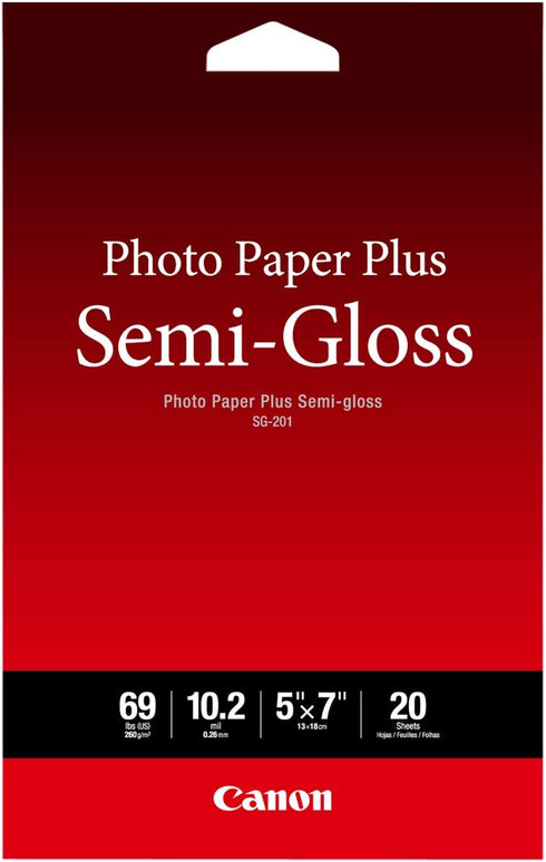Canon Photo Paper Plus Semi-Gloss 5" x 7" (20 Sheets) (SG-201 5X7)