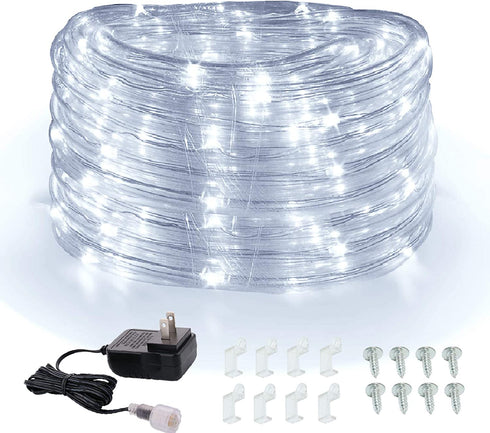 Areful Rope Lights Outdoor Daylight White , 12v Mini Low Voltage Strip Lights, 16ft LED Tube Lighting, Connectable Waterproof for Patio Garden Lawn Party Bedroom Kitchen