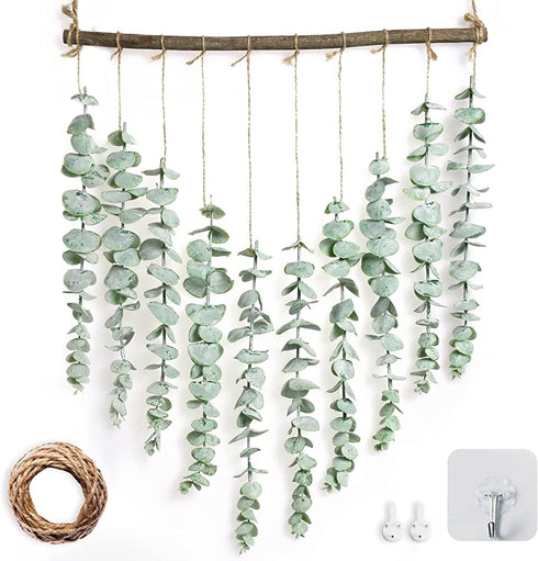 Eucalyptus Wall Hanging Decor, Artificial Eucalyptus Wall Decor, Boho Wall Decor for Bathroom, Bedroom ,Farmhouse, Kitchen,Living Room Decorations