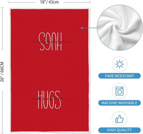 Artoid Mode Stripes Cupid Arrow Love Heart Hugs Kisses Be Mine Better Together Valentine's Day Kitchen Towels, 18 x 26 Inch Ultra Absorbent Drying Cloth Dish Towels for Cooking Baking Set of 4