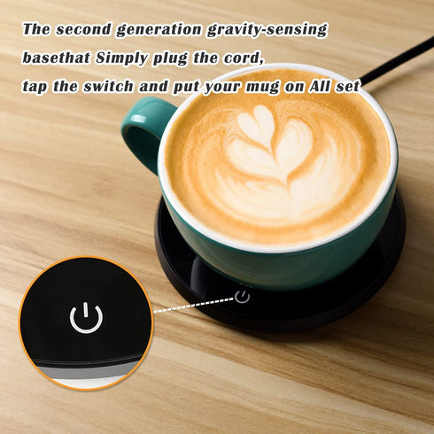 BLEAKTEIR Coffee Warmer for Desk, Electric Mug Warmer for Office Home Desk Use, Coffee Cup Warmer with Auto Shut Off Plate for Coffee, Milk, Tea, Water Heating Candle Warmer