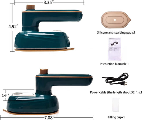 GFRGFH Micro Steam Iron, Portable Household Fast Heat Ironing Machine, Handheld Clothes Garment Steamer, Mini Steam Iron Suitable for Home and Travel, Green, 4.2 — 6.2, xiaoshuai2021007