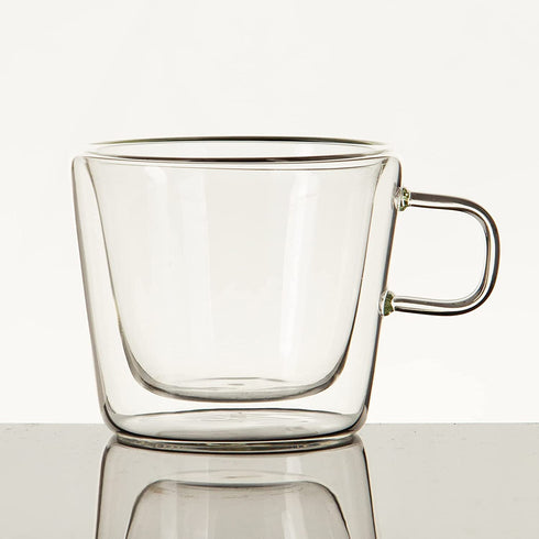 Dorsaer Espresso Cups -6oz Crystal Clear Heat Insulation Double Wall Glass Coffee Cups for Latte,Cappuccino,Hot Chocolate,Juice and Tea (Set of 2)