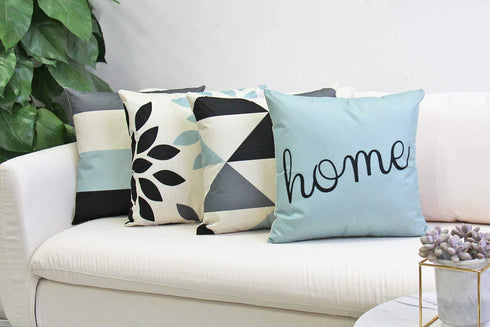 JOJUSIS Modern Geometric Throw Pillow Covers Linen Home Decor 18 x 18 inch Set of 4 Home