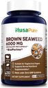 Brown Seaweed Extract 6,000 mg with Bioperine - 200 Veggie Capsules (100% Vegetarian, Non-GMO & Gluten Free)