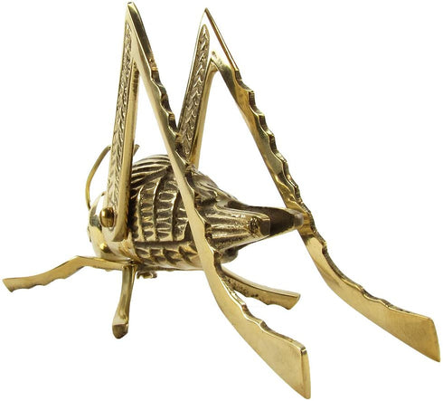 Solid Brass Lucky Cricket Rustic Fireplace Hearth Mantle Decor