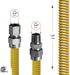 Highcraft GUHD-ZD34-18Q Gas Line Hose 1'' O.D. x 18'' Length with 3/4 in. FIP x MIP Fitting, Yellow Coated Stainless Steel Flexible Connector, 18 Inches