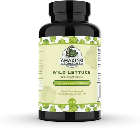 Wild Lettuce Extract Tablets 10X (30 Tablets) 2,000MG Each | Lactuca Virosa | Sleep Support | Helps Naturally Soothe Pain