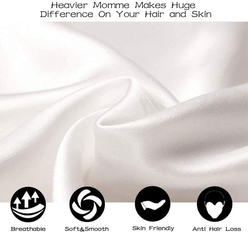 Adubor 100% Mulberry Silk Pillowcase for Hair and Skin with Hidden Zipper, Both Side 23 Momme Silk, 900 Thread Count (20x26inch, Standard Size, Ivory White, 1pc)