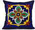 Semtomn Set of 4 Linen Throw Pillow Covers Spanish Talavera Exotic Geometry Dark Retro Ethnic Home Decorative 20"x20" Flax Pillow Cases Cushion Square Pillowcases