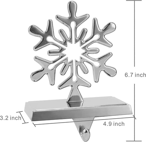 Snowflake Christmas Stocking Hangers for Mantel?Snowflake Christmas Stocking Holders for Fireplace Mantel Hooks Hanger for Christmas Snowflake Stockings Clip for Christmas Decoration (Snowflake)
