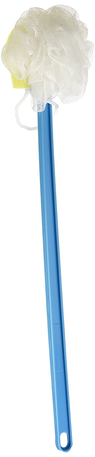 Sammons Preston Bendable Scrub & Sponge, All-in-One Bath Scrubber and Loofah, Long Handle Exfoliating Bathing Wand for Shower, Flexible Hygiene Assistance Tool for Elderly, Limited Range of Motion