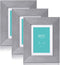 LaVie Home 5x7 Picture Frames (3 Packs, Gray) with Real Glass, Wall or Tabletop Display Pictures 4x6 with Mat or 5x7 Without Mat, French Country Style Perfect for Celebration and Home Decor
