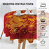 IBILIU Beautiful Dragon and Phoenix Round Tablecloth 60 Inch,Waterproof Washable Wrinkle Resistant Table Cover Harmony Marriage Golden Red Table Clothes for Dining Table Christmas Halloween Holiday