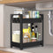 SOYO Under Sink Organizer, 2-Tier Under Bathroom Sink Organizers Cabinet Storage, Standing Rack Organizer, Bath Collection Baskets with Hook, Multi-Purpose Storage Shelf for Kitchen Laundry, Black