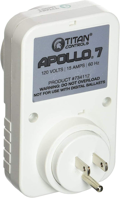 Titan Controls Apollo 7 - Single Outlet 24-Hour Digital Timer, Timing Solution for Hydroponics, 120 Volt