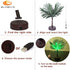 LED Lighted Palm Tree Luau Party Decorations, St. Patrick's Day 17.3In Tabletop Artificial Palm Tree Green Lights, Prelit Bonsai Tree Battery USB Powered for Tropical Hawaiian Party Home Table Decor