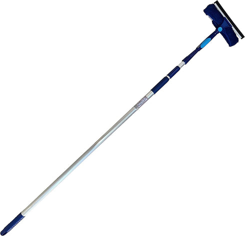 Bring It On Cleaner 5-12 Foot Extension Pole Plus Squeegee & Window Washer Telescopic Pole for Window Cleaning Extension Pole for Cleaning Windows