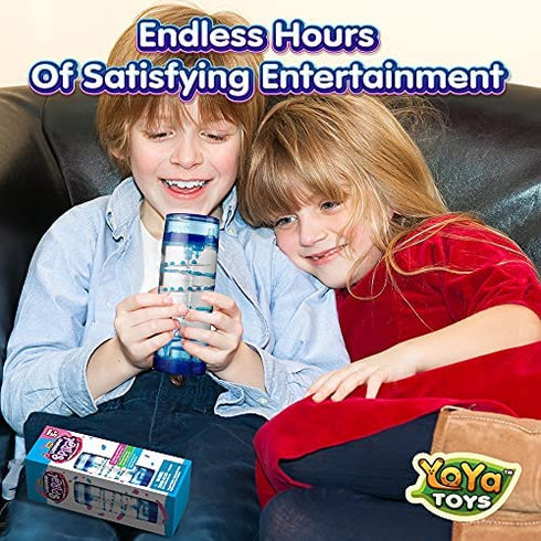 YoYa Toys Liquimo Spiral Liquid Motion Bubbler Timer for Kids - Bubble Drop Hourglass - Fidget Sensory Toys for Autistic Children Activity - Office Desk Top Accessories, Holiday Stocking Stuffers