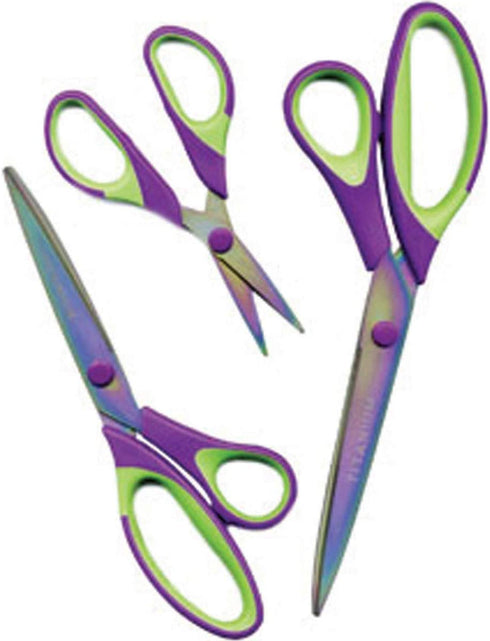 Sullivans Titanium Coated, Set of 3 Scissors Set, Purple
