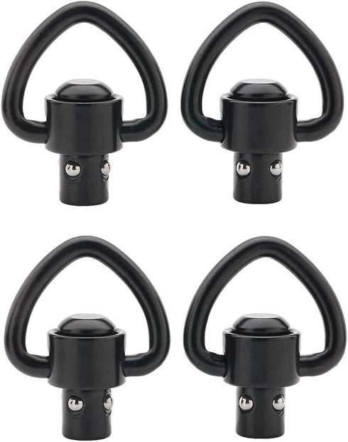 Aoderda QD Sling Swivel Mount, Tactial Qd Quick Detach/Release 1" Loop Heavy Duty Push Button Swivels,4 Pack