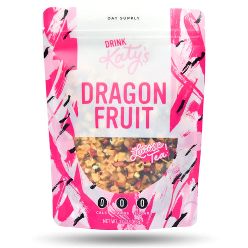 Drink Katy’s Dragonfruit Tea (Brews 30 Cups) Loose Leaf Herbal Pink Fruit Tea - Make Hot or Iced - All-Natural, Vitamins, Antioxidants, Keto, Caffeine Free, Kid Friendly, Handcrafted, Woman Owned