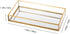 Feyarl Gold Clear Glass Vanity Tray Jewelry Trinket Rings Earrings Organizer Perfume Collection Display Decorative Tray for Dressr Drawer Office Tabletop (7.87Inch)