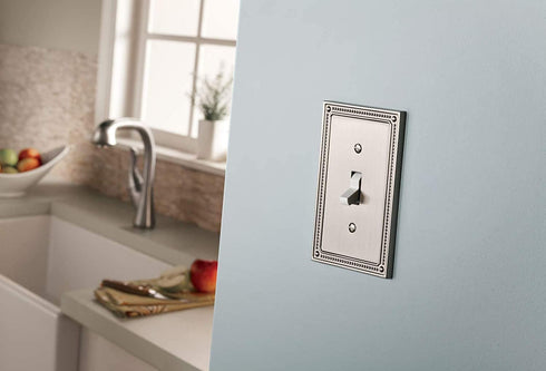 Franklin Brass W35067-SN-C Classic Beaded Triple Decorator Wall Plate/Switch Plate/Cover, Satin Nickel