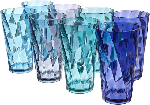 US Acrylic Optix 20-ounce Plastic Tumblers | set of 8 in 4 Coastal Colors