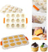 QAQGEAR 4 Pack Silicone Macaron Baking Mats for Making Macaroons Bread and Pastry, Non-Stick, with Silicone Brush and Muffin Cake Mold Cupcake Pan, BPA Free