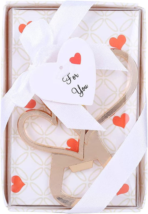 Double Heart Bottle Opener Wedding Favors And Gifts with Exquisite packaging Box Wedding Gifts For Guests Wedding Baby Shower Souvenirs Party Supplies 12pcs WeddParty(Double Heart)