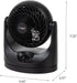 IRIS USA WOOZOO Oscillating Fan, Vortex Fan, Air Circulator, Desk Fan, Portable Fan, 3 Speed Settings, 7 Tilting Head Settings, 43ft Max Air Distance, Medium, Black