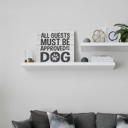 SUMGAR Black and White Wall Art Dorm Bedroom Inspirational Quotes Canvas Paintings Grey Dog Funny Sayings Pictures Animal Framed Artwork Prints Puppy Gifts Front Door Decor,12x12 inch
