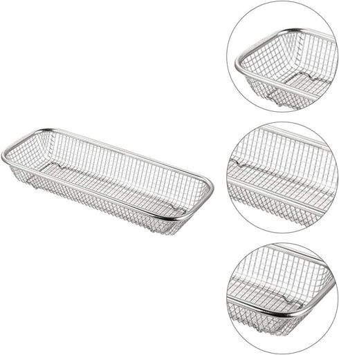 Cabilock Dishwasher Silverware Cutlery Basket Stainless Steel Flatware Drying Rack Countertop Utensil Holder Caddy Silver A