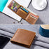 Fundykee Engraved Mens Wallet Personalized Leather Wallet for Men Husband Dad Son Boyfriend Love Custom Gifts (Tri-fold wallet to my son)