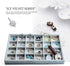 Oirlv 24 Grid Ice Velvet Jewelry Drawer Organizer Tray Stackable Jewelry Trays Removable Dividers for Rings Earring Storage Display
