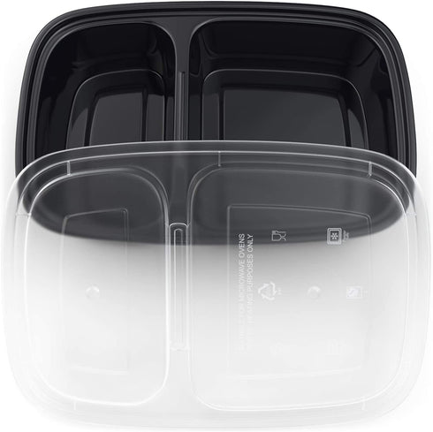 Meal Prep Container 2 Compartment 30 pack, Meal Prep Tupperware Sets with Lids, Meal Prep Containers Reusable, Food Prep Containers, Divided Food Storage Containers, BPA-free, Freezer Meal Containers
