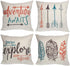 Feather Arrows Throw Pillow Case Inspirational Words Cushion Cover Home Decorative Square Pillowcases 18×18 Inch,4pack(Adventure Awaits,Dream Explore Discover, Ethnic Arrows, Feathers)
