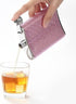 FYL Hip Flask for Liquor, Blue Glitter Flask 8oz with Never-Lose Cap