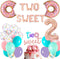 HEETON Two Sweet Balloons Donut Birthday Cake Topper Decor 2nd Birthday Party Baby Birthday Party 2nd Birthday Sweet Balloon Letters Supplies for Baby Girl