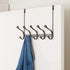 iDesign York Lyra Over the Door 10-Hook Rack for Coats, Hats, Robes, Towels - Bronze