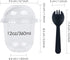 50 Pack 12oz Clear Plastic Cups with Dome Lids (No Hole), Crystal PET Disposable Dessert Cups for Parfait Ice Cream Fruit Iced Cold Drinks