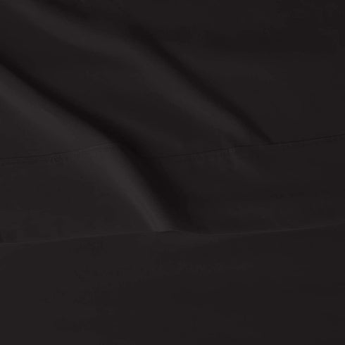 Amazon Basics Lightweight Super Soft Easy Care Microfiber Bed Sheet Set with 14" Deep Pockets - Queen, Black